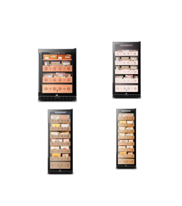 Humidificateur en verre à porte unique, contrôle de la température par LED et feuilles de cèdre espagnol, refroidisseur de cigares réglable de 5 à 22 °C - Product Image 2