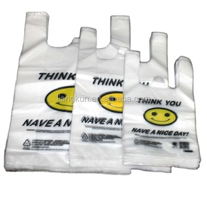 Manufacturer Wholesale Eco Friendly Custom Plastic Grocery Tote Bag Shopping Plastic T-shirt Bag With Logos