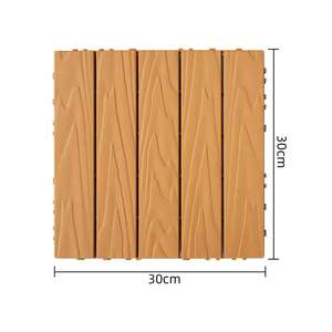 Dalles de sol emboîtables en plastique PP de 30 cm, couleur bois brut, pour terrasse et cour - Product Image 4