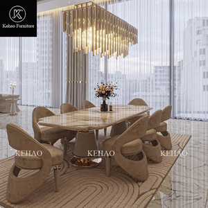 Bộ bàn ăn <span class=keywords><strong>8</strong></span> ghế cao cấp, thiết kế sang trọng, chất liệu đá cẩm thạch, giá xuất xưởng, có thể tùy chỉnh - Product Image 3