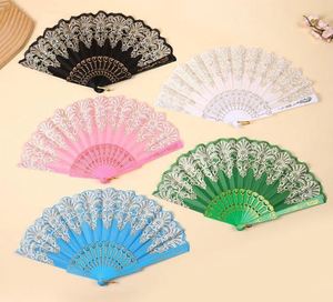 Abanico Plegable de Estilo Chino, Regalo Artesanal, Abanico de Plástico con Polvo Dorado, Abanico de Mano para Baile, Bodas y Fiestas - Product Image 5