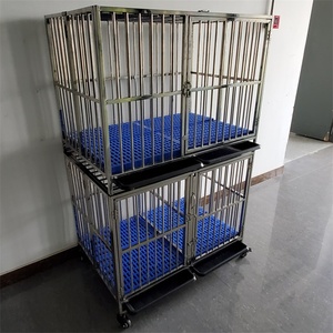 <span class=keywords><strong>Cage</strong></span> en acier inoxydable pour les animaux de compagnie, de grande taille, Double couche, pliable et empilable, convient au chien - Product Image 5