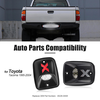 Ensemble de feux d'immatriculation arrière LED style X argentés pour Toyota Tacoma 1995-2004, lot de 2 pièces