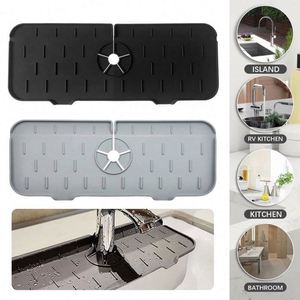 Silicone Faucet Mat for Kitchen Sink Splash Guard Bathroom Faucet <b>Water</b> <b>Catcher</b> Mat Sink Draining Pad Behind Faucet - Product Image 1