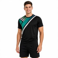 T-shirt de sport personnalisé à rayures diagonales à séchage rapide pour la course à pied et l'entraînement en salle de sport