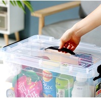 Boîte de rangement pour jouets d'enfants en plastique de grande capacité avec poignée, boîte de rangement pour la cuisine, boîte de rangement pour aliments au réfrigérateur, conteneur en plastique