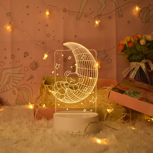 Lámpara Nocturna LED USB Acrílica con Diseño Moderno y Novedoso, Ilusión Óptica 3D Simple, para Niños - Product Image 4