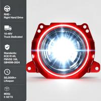 Nouveau Driver Anti-surtension RUICHIDA pour le Commerce International, Double Hyperboloïde 3.0'' Boîtier Rouge, Montage Universel 24V 2600 Lumens 6000K