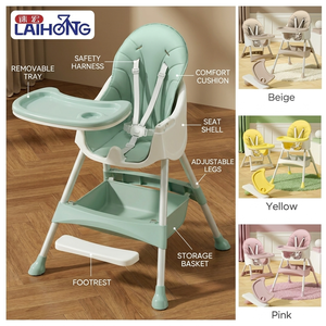 Silla Alta Ajustable para Bebés OEM, Silla Plegable <span class=keywords><strong>de</strong></span> Plástico para Niños para Comer, para Uso en la Cocina Infantil - Product Image 6