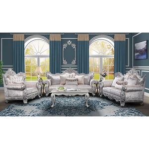 DB Melrose Table d'appoint de style traditionnel Meubles de salon en bois finition argentée - Product Image 5