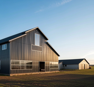 Structure en acier préfabriquée moderne à faible coût mouton et chèvre ferme grange maison, abri <span class=keywords><strong>de</strong></span> vache, ferme équestre, bâtiment <span class=keywords><strong>de</strong></span> ferme <span class=keywords><strong>de</strong></span> bétail. - Product Image 1