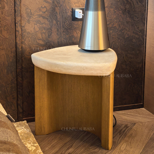 OEM ODM mesa auxiliar moderna de madera maciza para sala de estar mesa de centro de travertino de piedra <span class=keywords><strong>Natural</strong></span> Irregular muebles para el hogar - Product Image 2