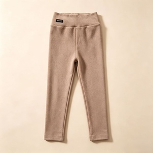 Pantalones de Niña de Cintura Alta, Corte Recto, de Algodón y Poliéster Elástico, Leggings Largos Casuales Multicolores para Otoño, Uso Diario - Product Image 3