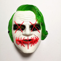 Vente en gros de masques de fête d'horreur au néon, masques de fête d'horreur effrayante Led, Costume de Cosplay El Dj Party Light Up Mascara Glow carnaval décorations