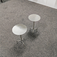 Table basse ronde en acier inoxydable brossé, petite table d'appoint, table à thé moderne minimaliste pour balcon et café