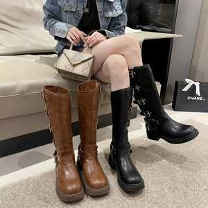 <span class=keywords><strong>Botas</strong></span> Altas <span class=keywords><strong>de</strong></span> <span class=keywords><strong>Plataforma</strong></span> Estilo Vaquero Occidental para Mujer, Color Marrón, <span class=keywords><strong>con</strong></span> <span class=keywords><strong>Pelo</strong></span> Maillard, para Verano, Venta al por Mayor <span class=keywords><strong>de</strong></span> Fábrica - Product Image 3