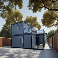 Maison préfabriquée en conteneur d'acier de 20 pieds, taille personnalisée en usine, luxe professionnel, kit plat, cuisine, salon, bureau à domicile, respirante