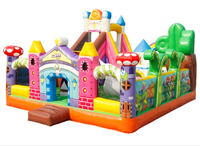Château gonflable commercial moderne en PVC 0,55 mm avec toboggan et souffleur, capacité de 800 kg, garantie de 3 ans - Portable intérieur/extérieur