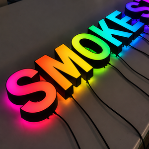 Letras de Canal con Iluminación Frontal LED RGB Personalizadas, Letreros Acrílicos 3D que Cambian de Color, Transformador <span class=keywords><strong>para</strong></span> Letreros de Tiendas, Uso en Bodas y Tiendas de Cigarrillos - Product Image 2