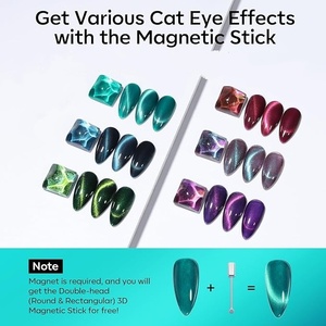 Vernis à ongles gel effet œil de chat, 6 couleurs, paillettes rouge, vert, violet, bleu, ensemble de vernis gel avec aimant, série Galaxy scintillante - Product Image 2