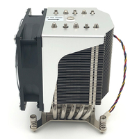 Refroidisseur de processeur CoolServer LGA 2011 4U R19 pour serveur, radiateur carré, refroidisseur d'air pour processeur, 5 caloducs, refroidissement silencieux pour boîtier d'ordinateur, TDP 220W
