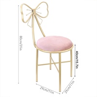Vente en gros US Coréen Rose Bow Dressing Chair Jolies Femmes Maquillage Chambre Chaise Rosa Coussin en velours pour les filles