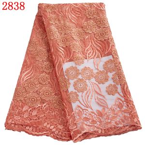 2838 оптовая продажа, новейшая африканская дешевая сетчатая кружевная ткань с камнями, сетчатая Тюлевая ткань, кружевное Великолепное Кружевное платье для вечеринки - Product Image 4