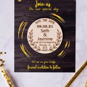 Rustic Wedding Wood Save The Date Magnet Personalized Save The Date