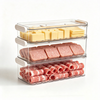 Bacon, delicatessen, gekoelde vleeswaren, opbergcontainers, kaasbewaarbak, stapelbare vriezerorganizer, voedsel-, groente- en fruitopbergbak