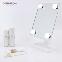 Miroir de vanité de Table à 4 ampoules Led, miroir de maquillage à capteur tactile intelligent avec lumière Led