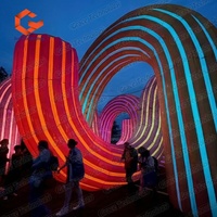 Décoration de scène, rue nocturne, parc, accessoires artistiques gonflables, forme personnalisée, arche gonflable arc-en-ciel, portail