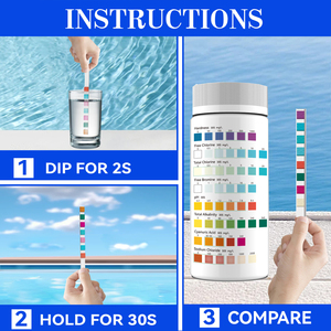 Tiras Reactivas para Análisis <span class=keywords><strong>de</strong></span> <span class=keywords><strong>Agua</strong></span> <span class=keywords><strong>de</strong></span> Piscinas y Spas, 8 Pruebas en 1 para Jacuzzis W-8 - Product Image 6