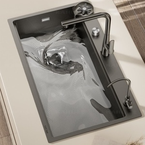 Stainless steel sink large single tank kitchen household left side drainage dishwashing sink <b>vegetable</b> basin - Product Image 2
