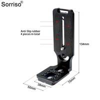 SORRISO Support de caméra en aluminium réglable en forme de L pour trépied vertical, compatible Canon 5D Mark III 600D Nikon D7000 D7100
