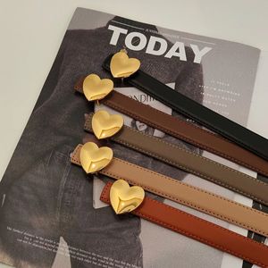 女性用牛革ベルト ハートバックル 調整可能 ファッション 本革ベルト - Product Image 1