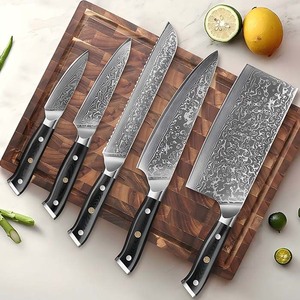 OEM ODM 8Pcs Damascus Kitchen <b>Knife</b> Set 67 Layer VG10 Steel Chef <b>Knives</b> G10 Handle Custom Logo Kitchen Cutlery Set - Product Image 2