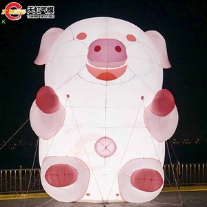 Maiale gonfiabile rosa illuminazione a LED cartone animato modello animale gonfiabile Replica palloncino a terra con soffiatore in vendita - Product Image 6