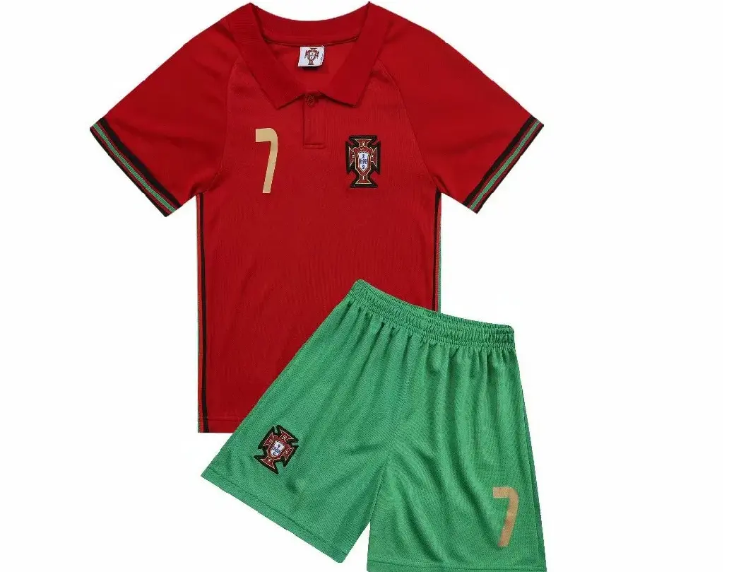 Çocuk futbol forması portekiz No. 7 C Ronaldo takım gömlek eğitim spor ilkokul futbol forması çocuklar T Shirt