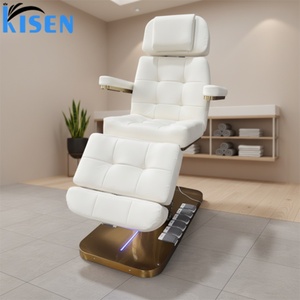 KISEN Luxury Beauty Salon LED Light Massage Bed Modern 3 Electric Motor Professional Eyelash Facial Bed One-Button Lifting - Product Image 2