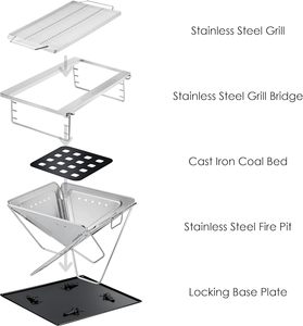 Estufa Plegable de Acero Inoxidable Cromado, de Alta Calidad, Multifuncional, Fácil de Limpiar, Diseño Minimalista - Product Image 4