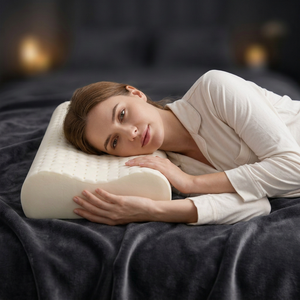 Almohada Ergonómica para el Cuello con Relleno de Látex Natural, Ecológica, Refrigerante, Rectangular, Transpirable, de Color Sólido y Diseño Minimalista para Cama - Product Image 4
