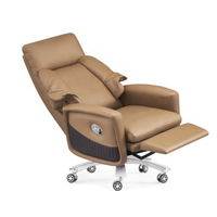 Chaise de direction de luxe avec contrôle d'inclinaison, siège en cuir de vache importé, fauteuil inclinable de PDG, chaise de bureau pour PDG