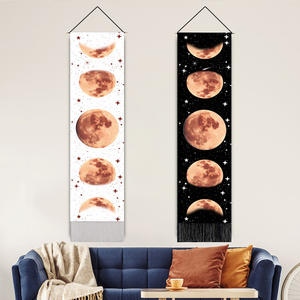 Пять фаз цикла с изображением Луны и солнца для дома, Современная Настенная живопись, Картина на холсте, Декор, вертикальные гобелены - Product Image 1