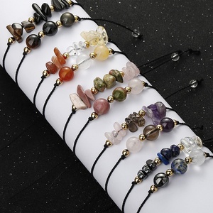 Handmade New đính cườm đá cho vòng đeo tay <span class=keywords><strong>lapis</strong></span> <span class=keywords><strong>lazuli</strong></span> thạch anh tím màu hồng sỏi Đồng hạt cho món quà tượng trưng với thẻ - Product Image 1