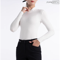 T-shirt perforé à manches longues et col croisé en maille ajourée pour l'équitation