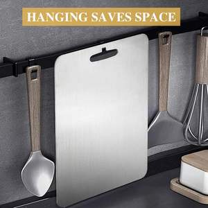 Planche à découper en acier inoxydable personnalisée avec logo pour fruits et légumes, outil de cuisine pour la découpe de viande - Product Image 3