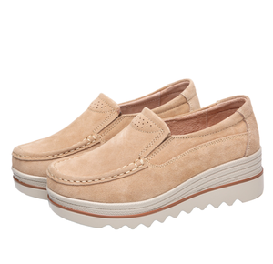 Mocassins plats décontractés pour femmes, sportifs, à lacets, semelle extérieure en caoutchouc, semelle intermédiaire en EVA, rehaussement de la hauteur, amorti en PU, confortables, été-automne - Product Image 1