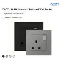 Enchufe de pared con interruptor 13A para Reino Unido, obturador de seguridad antichoque eléctrico, resistente a altas temperaturas, carcasa de PC ignífuga, larga vida útil