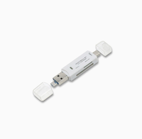 Lecteur de cartes multifonction OTG en gros d'usine, cartes TF/SD, USB 2.0, cinq-en-un, exclusif, transfrontalier, externe pour téléphone portable