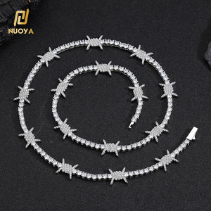 Collar de Cadena de Espinas con Circonitas Brillantes Estilo Hip Hop para Mujer, Chapado en Oro de 18K - Product Image 2